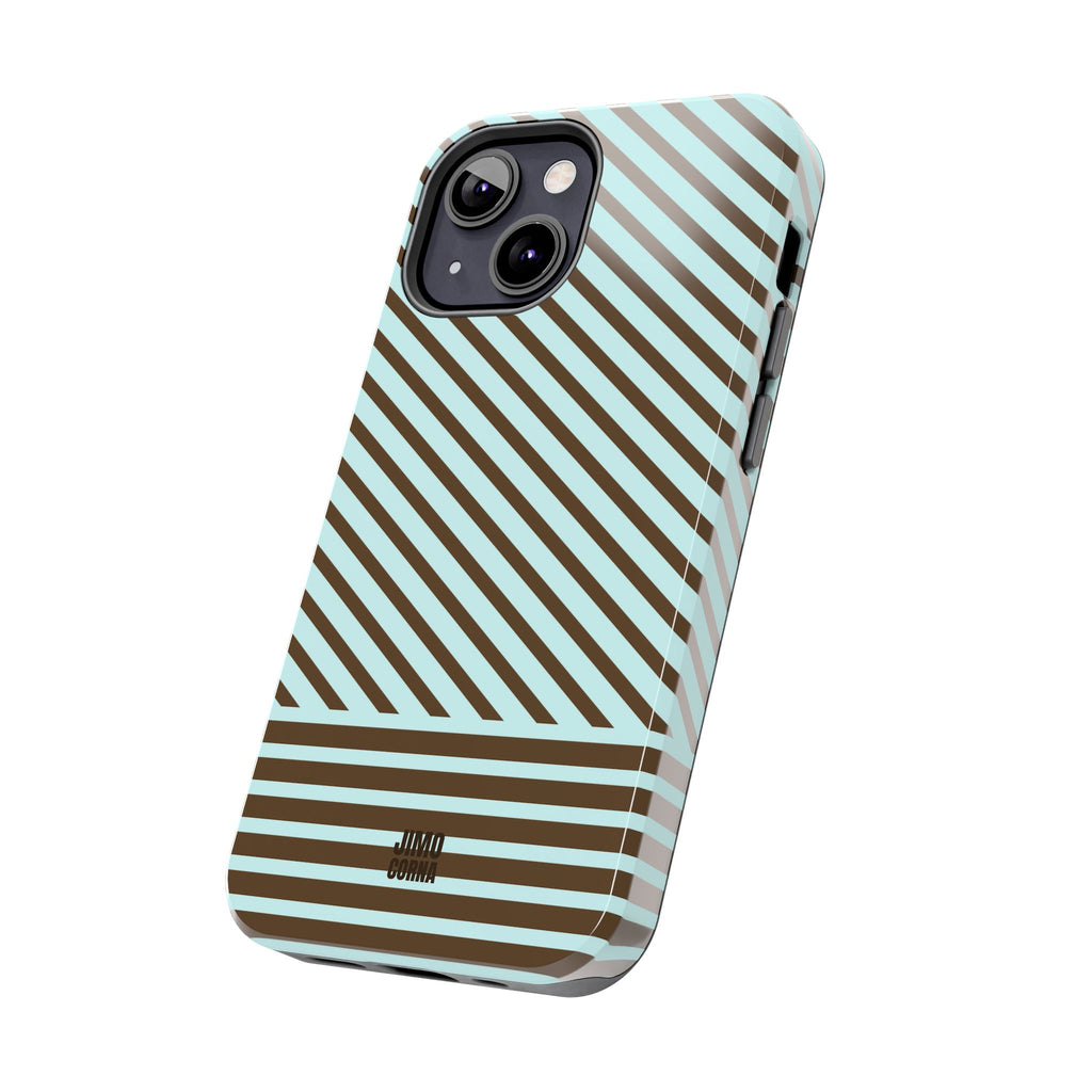 Asymmetrical Lines iPhone Case | Blue and Brown