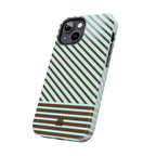Asymmetrical Lines iPhone Case | Blue and Brown