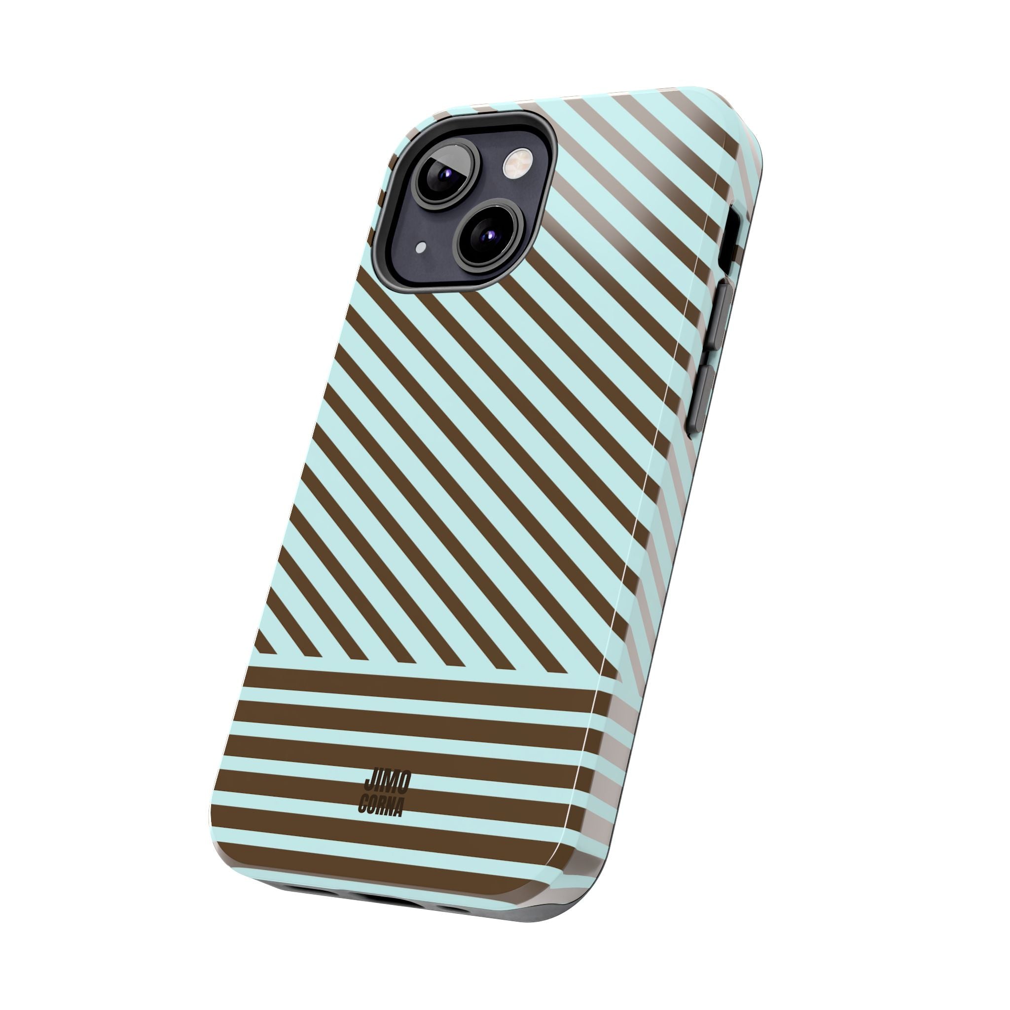 Asymmetrical Lines iPhone Case | Blue and Brown
