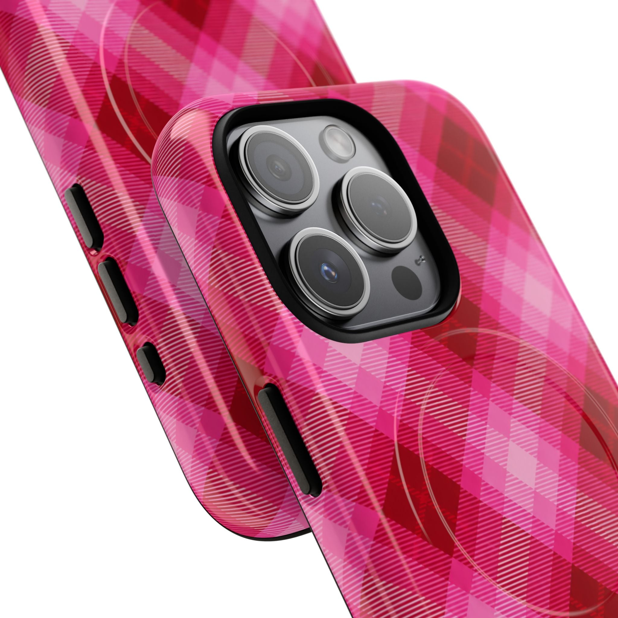 Pink Picnic Plaid MagSafe iPhone Case