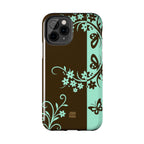 Y2K Floral iPhone Case | Brown and Mint