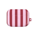 Bold Stripes AirPods Case | Pink and Red