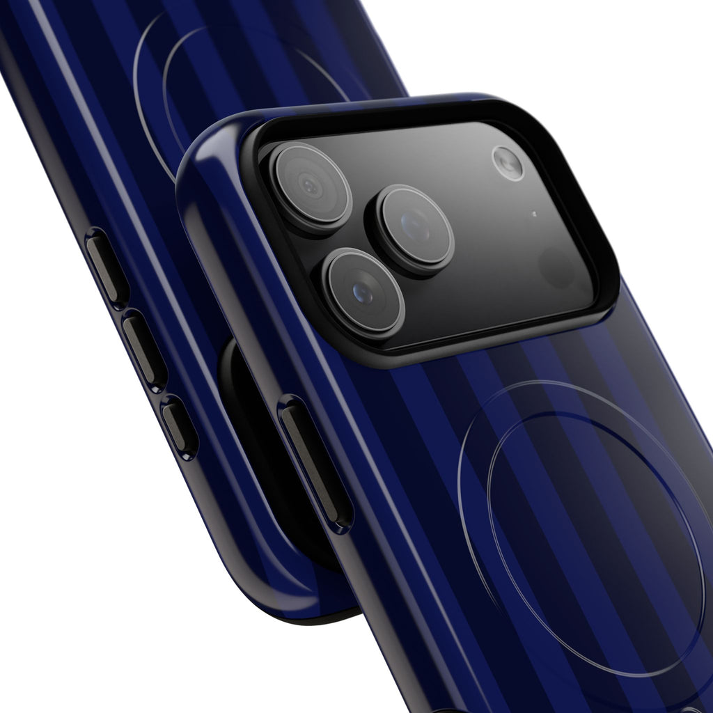 Bold Stripes MagSafe iPhone Case | Navy Blue