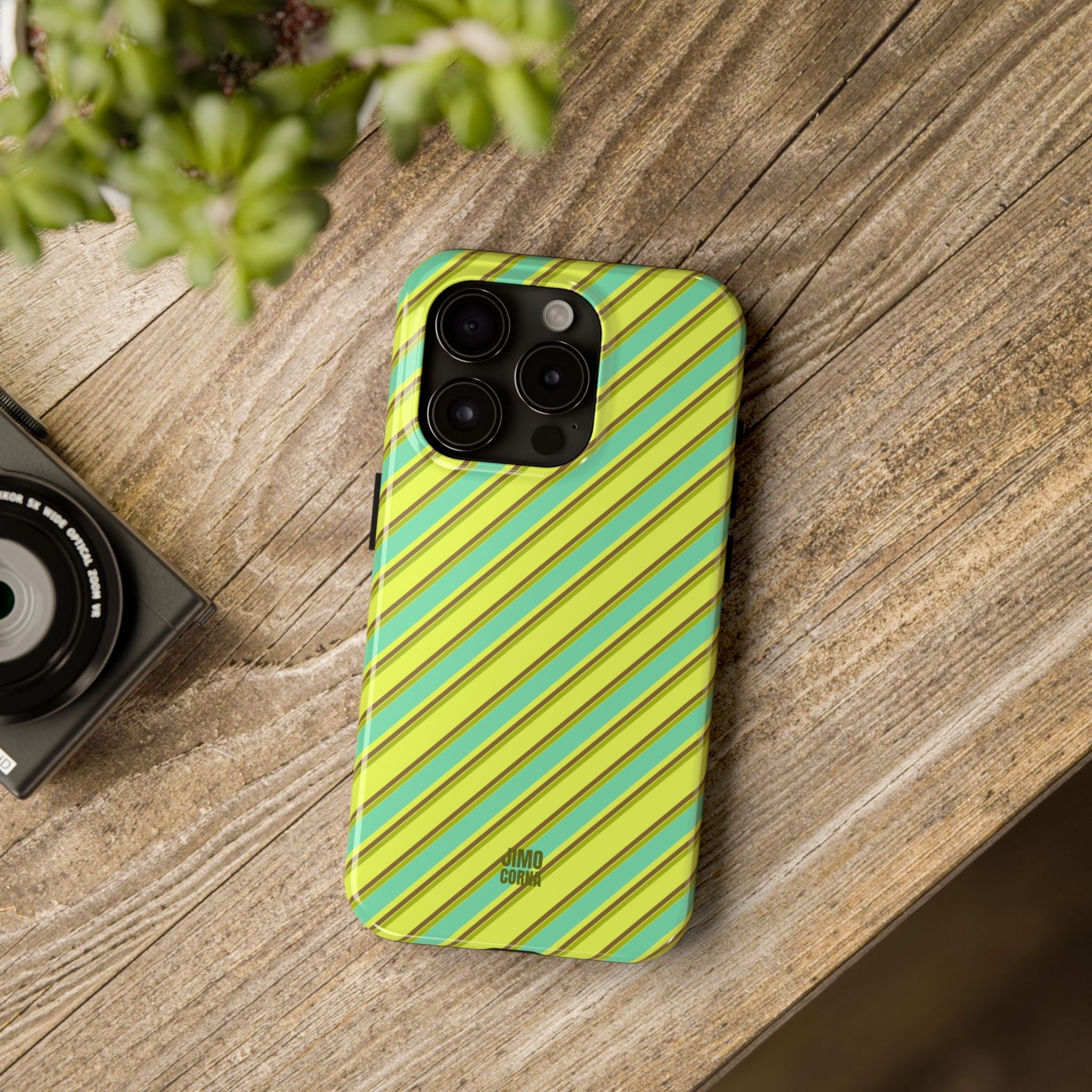 Angelina Stripes | Green - iPhone Case