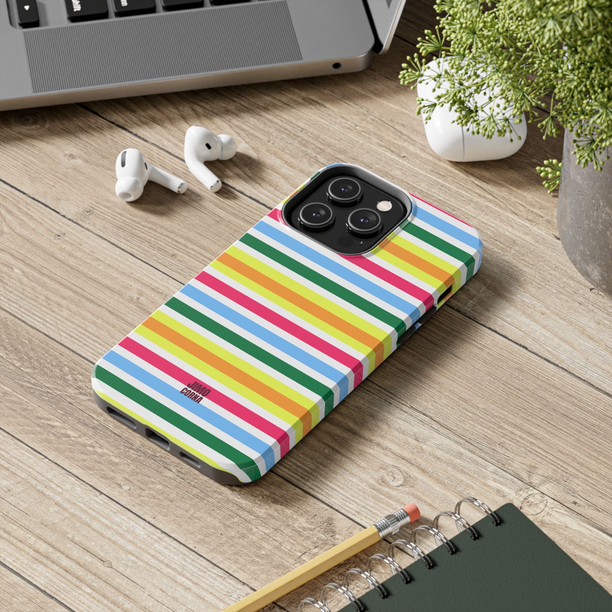 Rainbow Sorbet Stripe iPhone Case