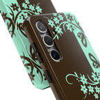 Y2K Floral Samsung Galaxy Case | Brown and Mint