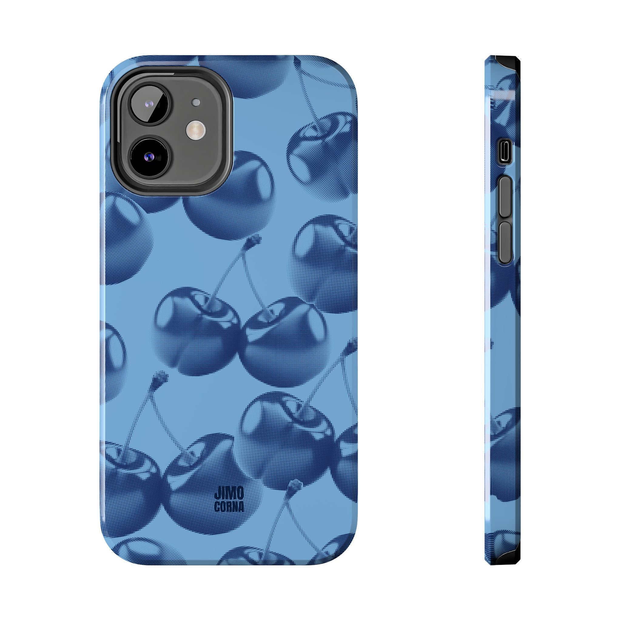 Blue Retro Cherries