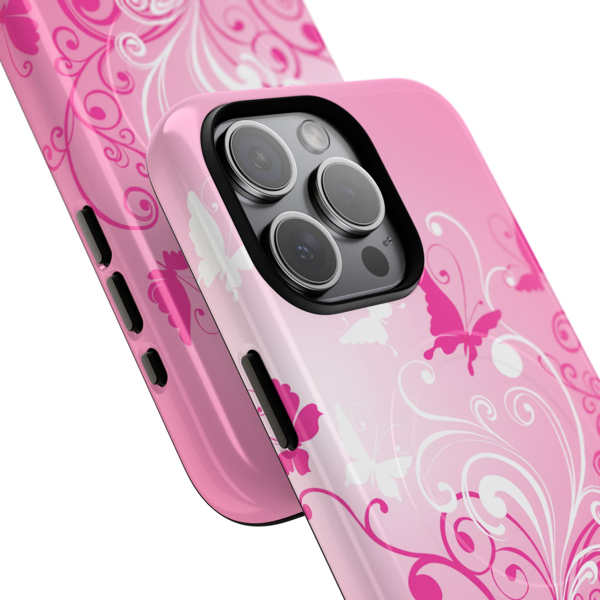 Pink Flutter Garden MagSafe iPhone Case