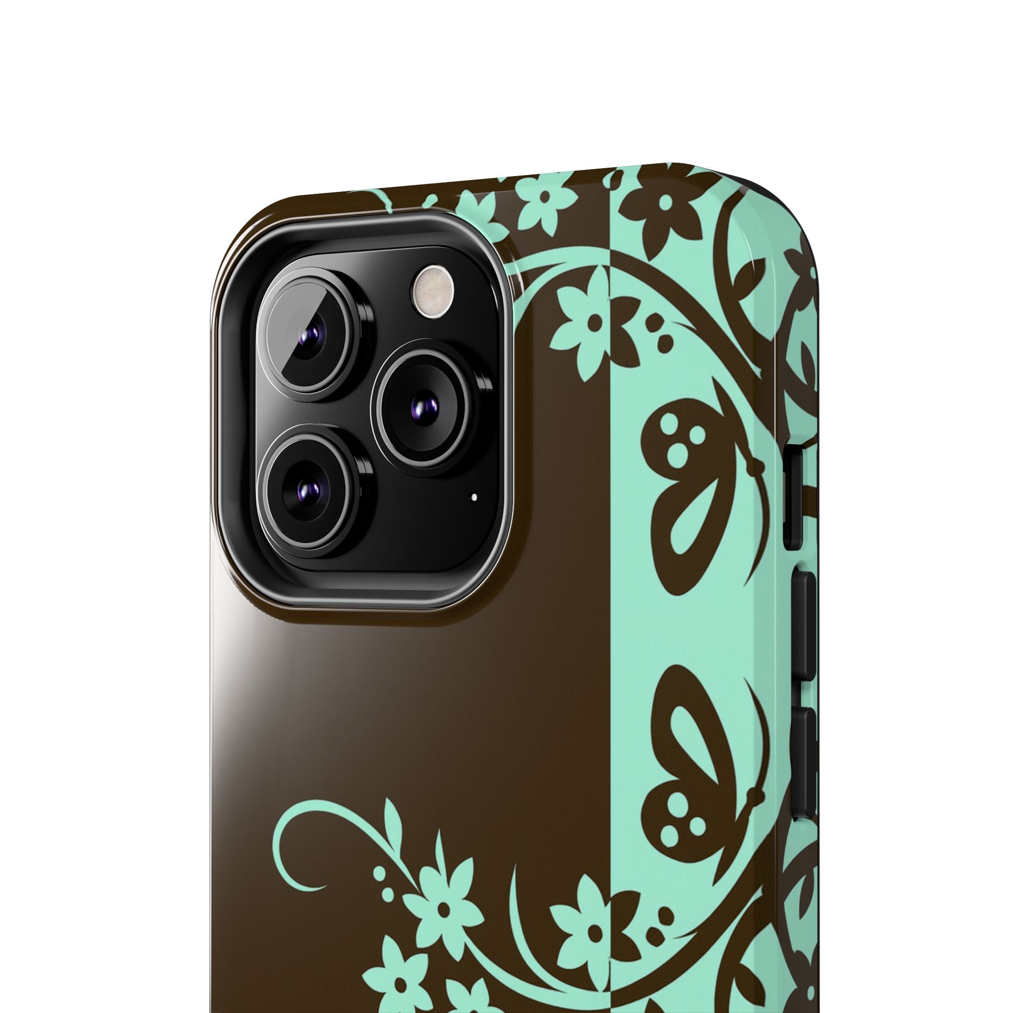 Y2K Floral iPhone Case | Brown and Mint