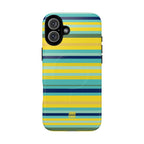 Blue Lemon Stripe MagSafe iPhone Case