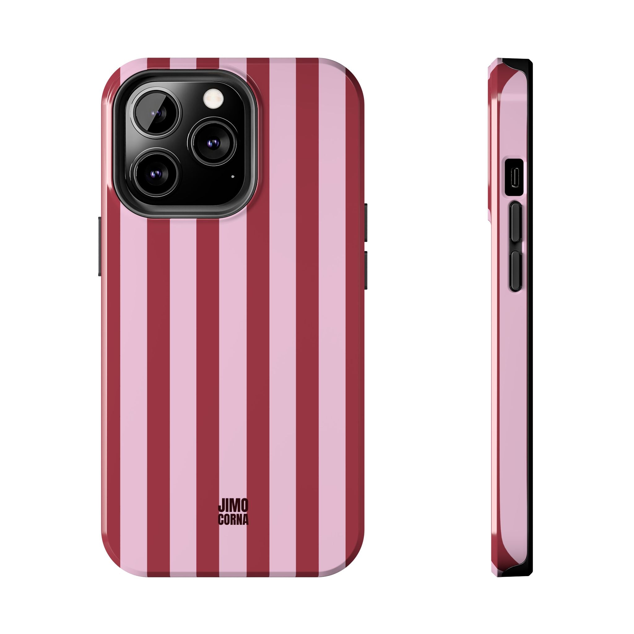 Bold Stripes iPhone Case | Pink and Red