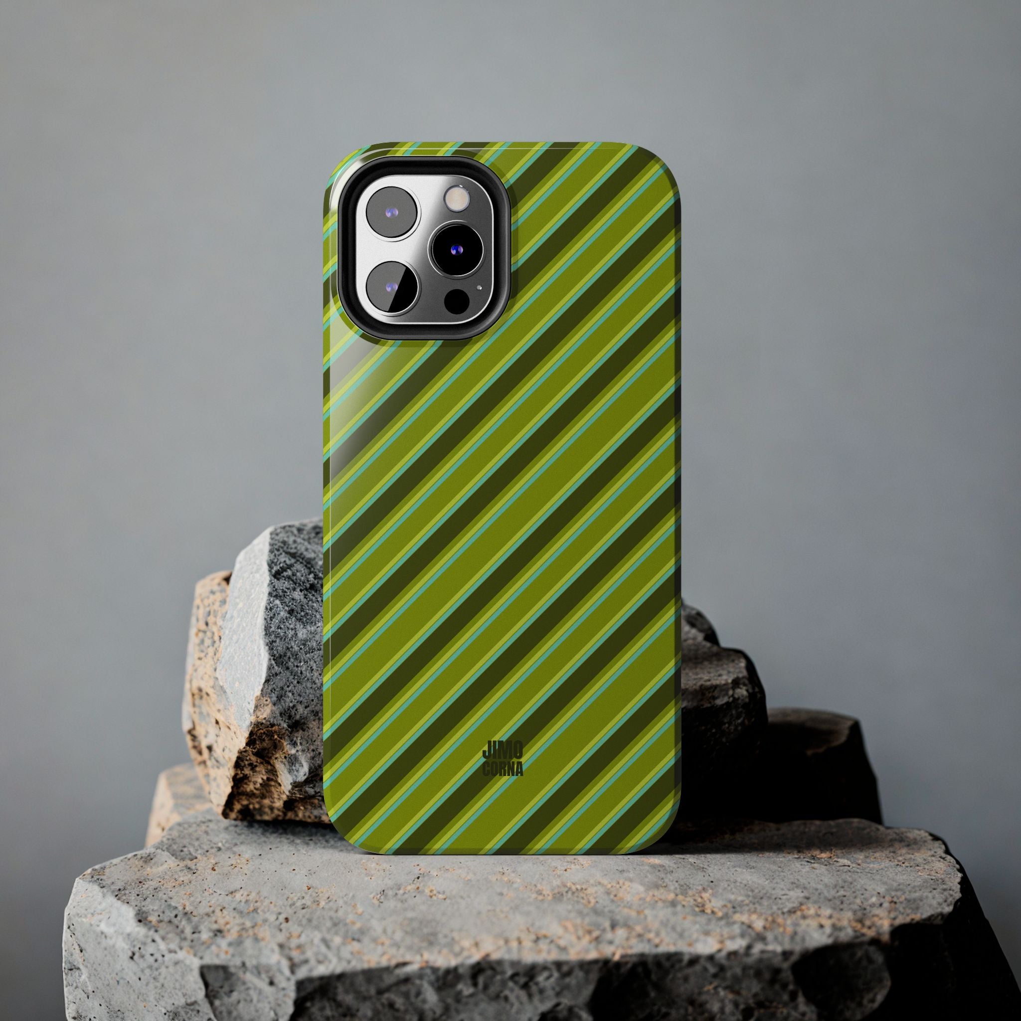 Angelina Stripes | Olive - iPhone Case