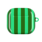 Bold Stripes AirPods Case | Olive Green