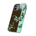 Y2K Floral iPhone Case | Brown and Mint