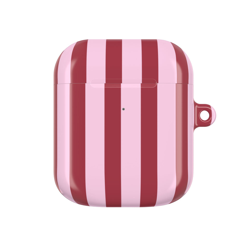 Bold Stripes AirPods Case | Pink and Red