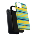 Blue Lemon Stripe MagSafe iPhone Case