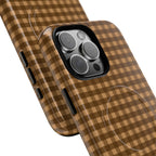 Farm Gingham MagSafe iPhone Case | Brown