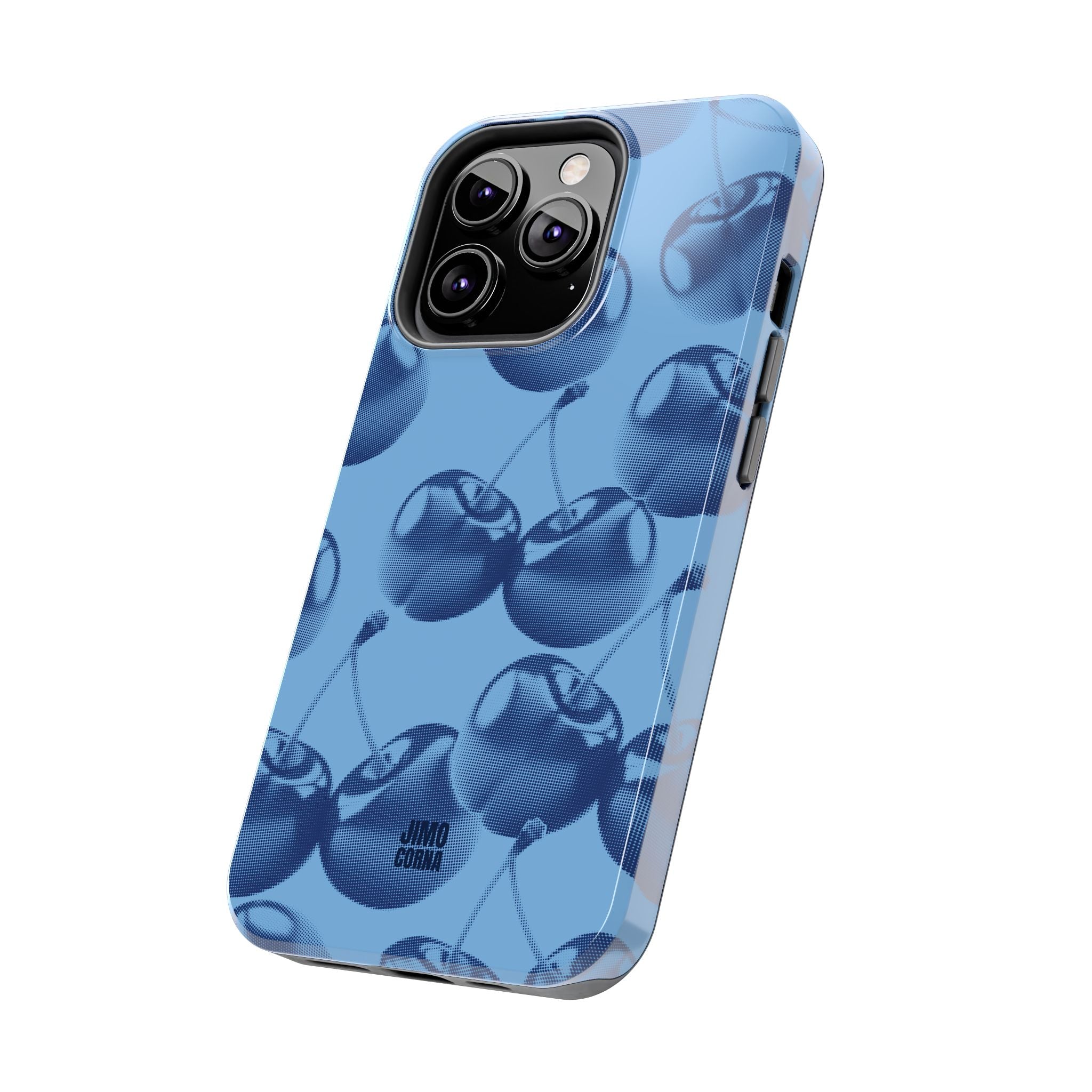 Blue Retro Cherries