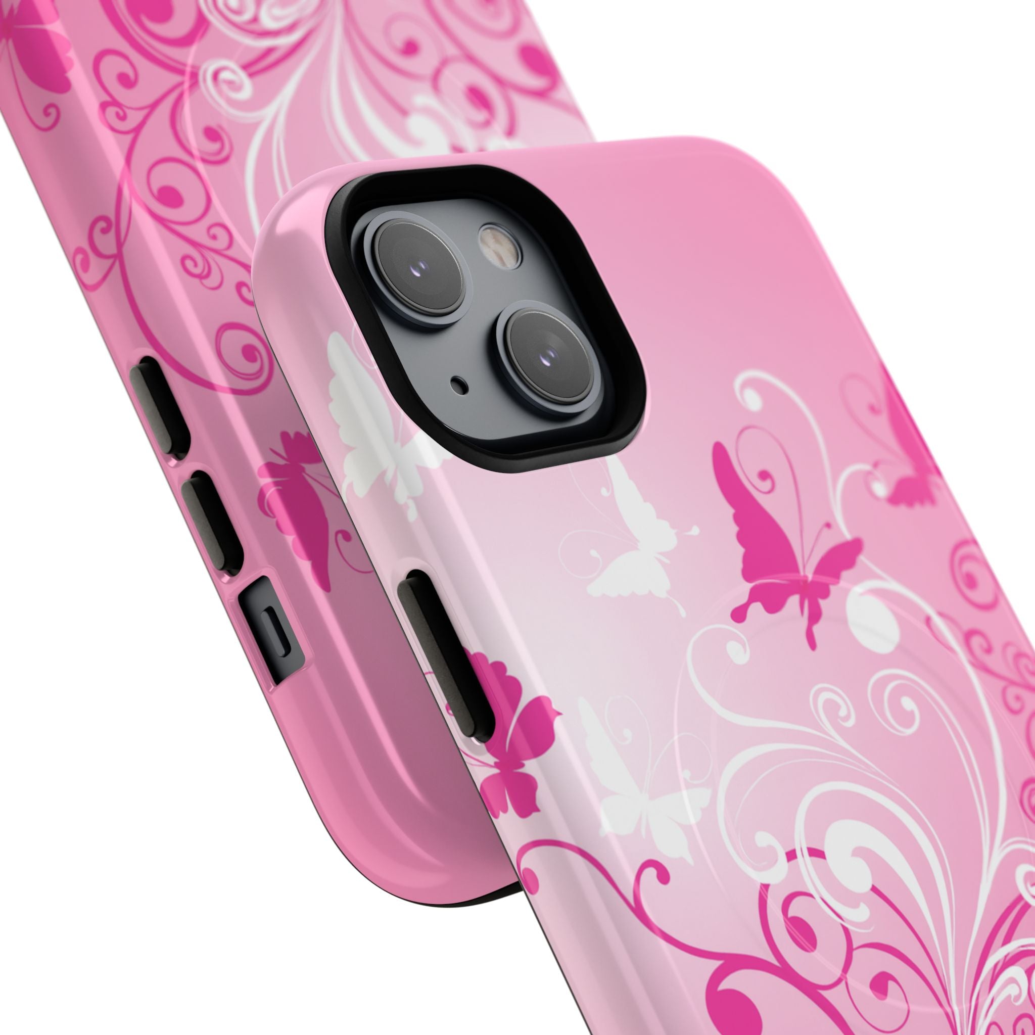 Pink Flutter Garden MagSafe iPhone Case