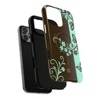 Y2K Floral MagSafe iPhone Case | Brown and Mint