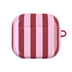 Bold Stripes AirPods Case | Pink and Red
