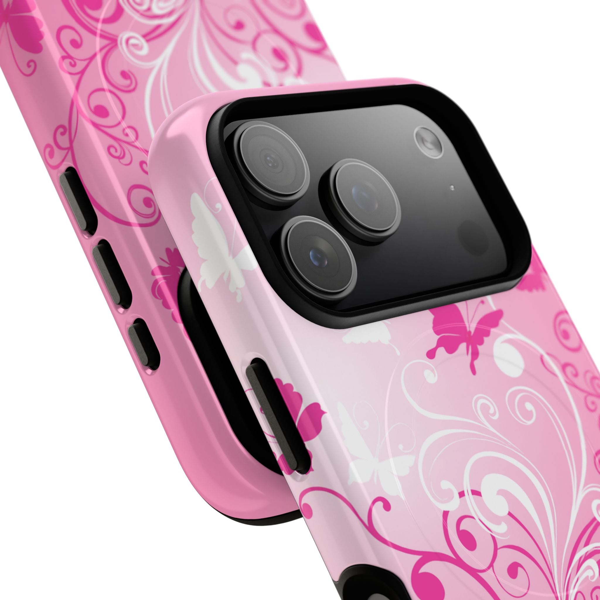 Pink Flutter Garden MagSafe iPhone Case