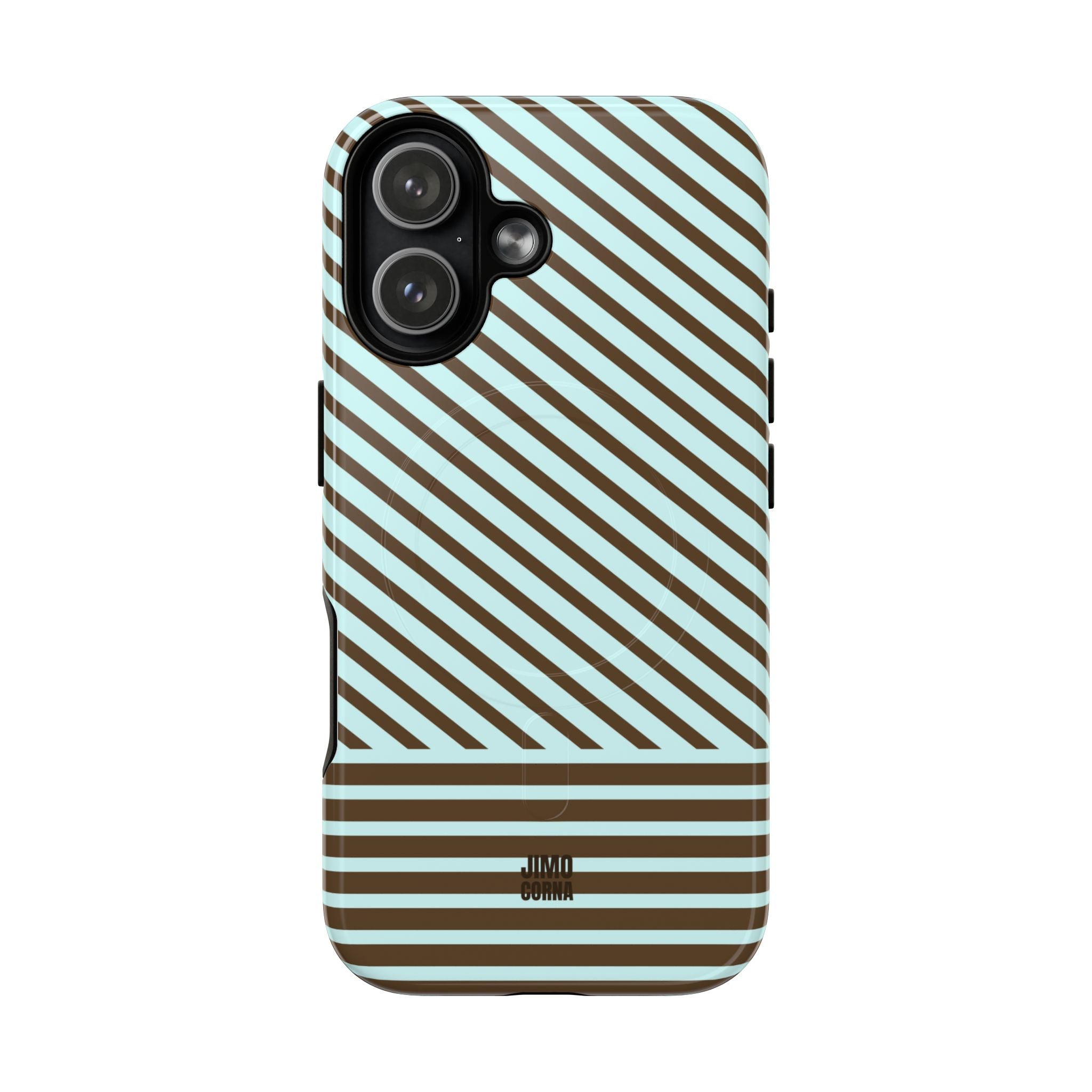 Asymmetrical Lines MagSafe iPhone Case | Blue and Brown