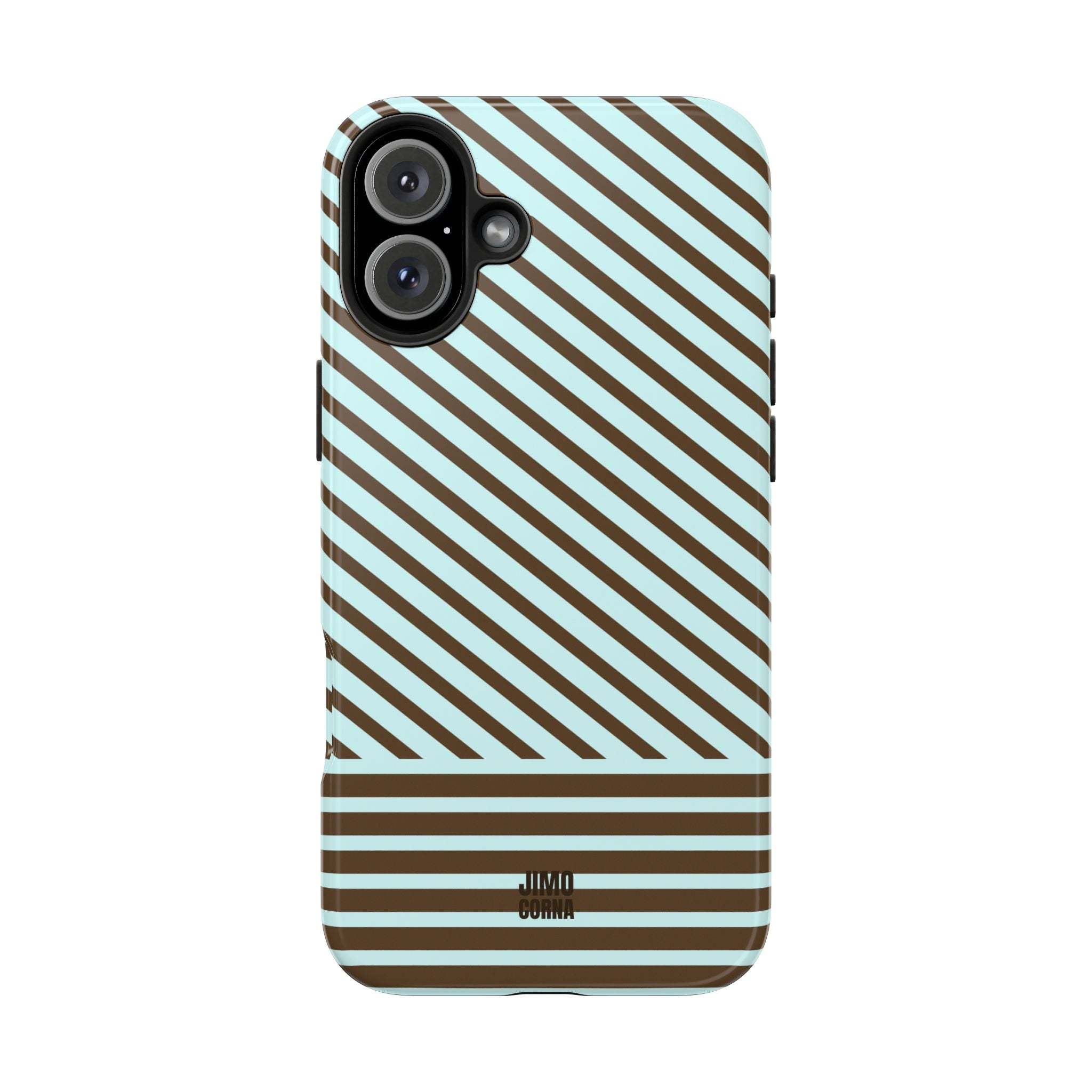 Asymmetrical Lines iPhone Case | Blue and Brown