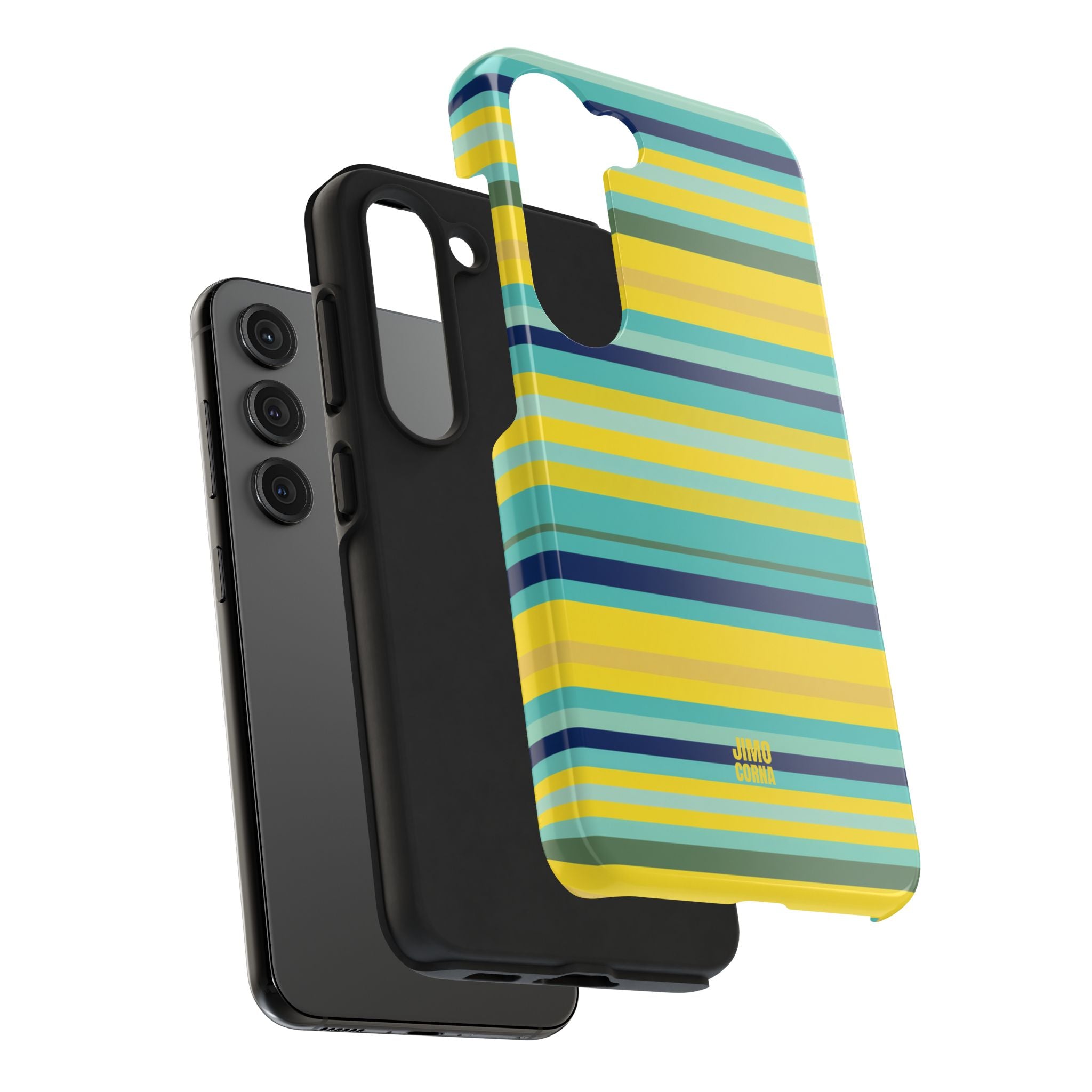 Blue Lemon Stripe Samsung Galaxy Case