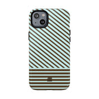 Asymmetrical Lines MagSafe iPhone Case | Blue and Brown