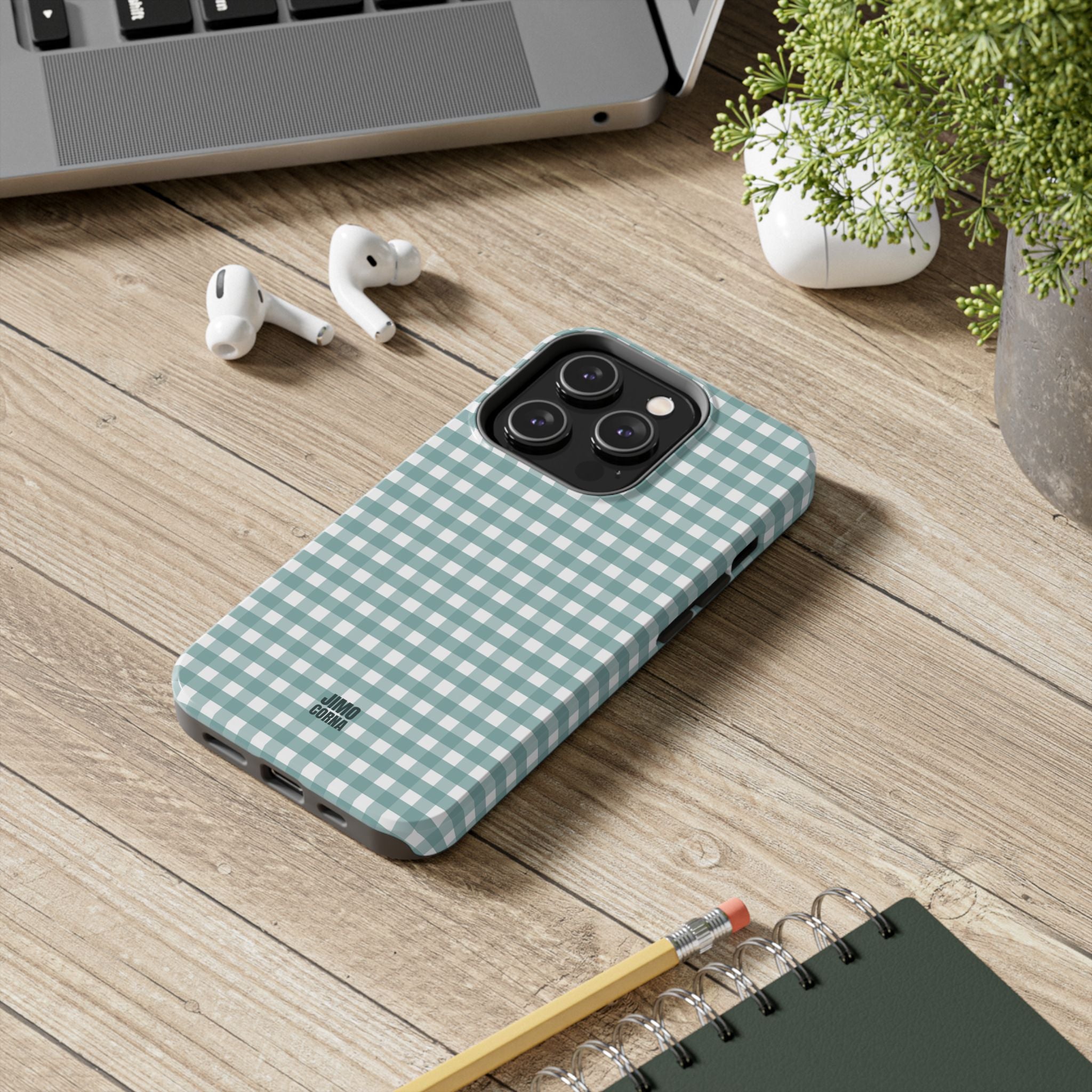 Farm Gingham iPhone Case | Blue