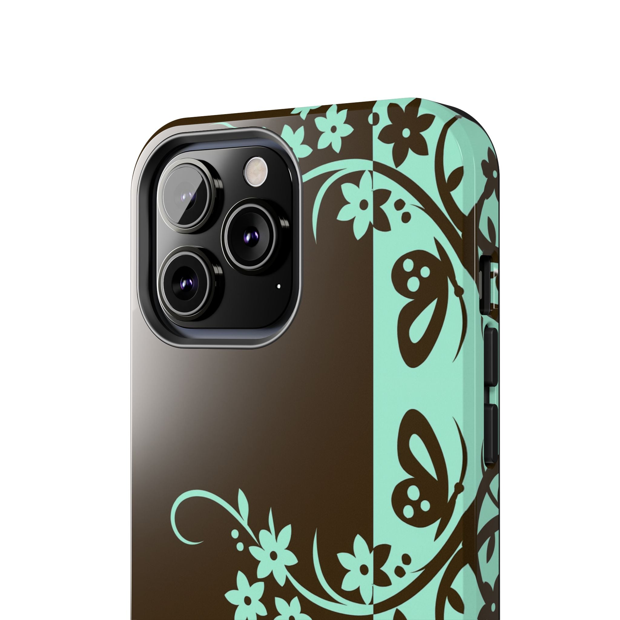 Y2K Floral iPhone Case | Brown and Mint