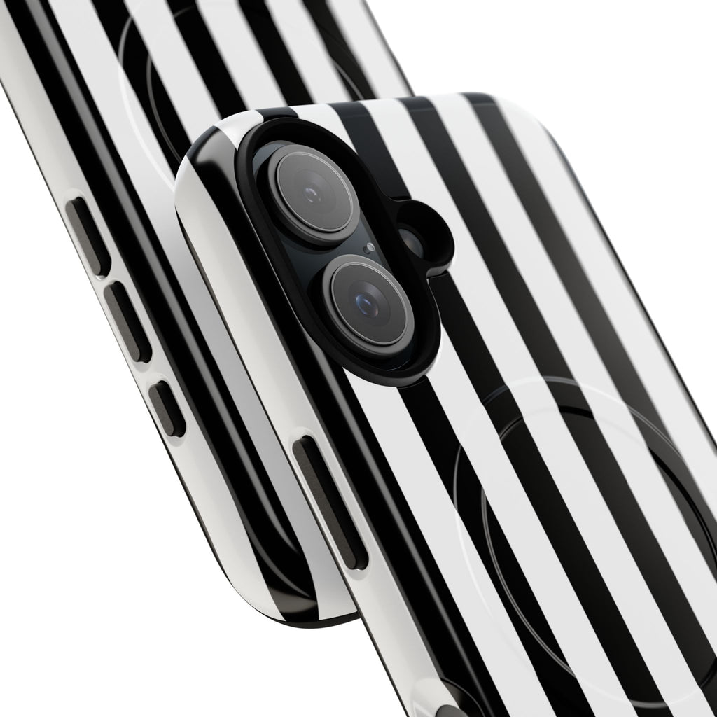 Bold Stripes MagSafe iPhone Case | Black and White
