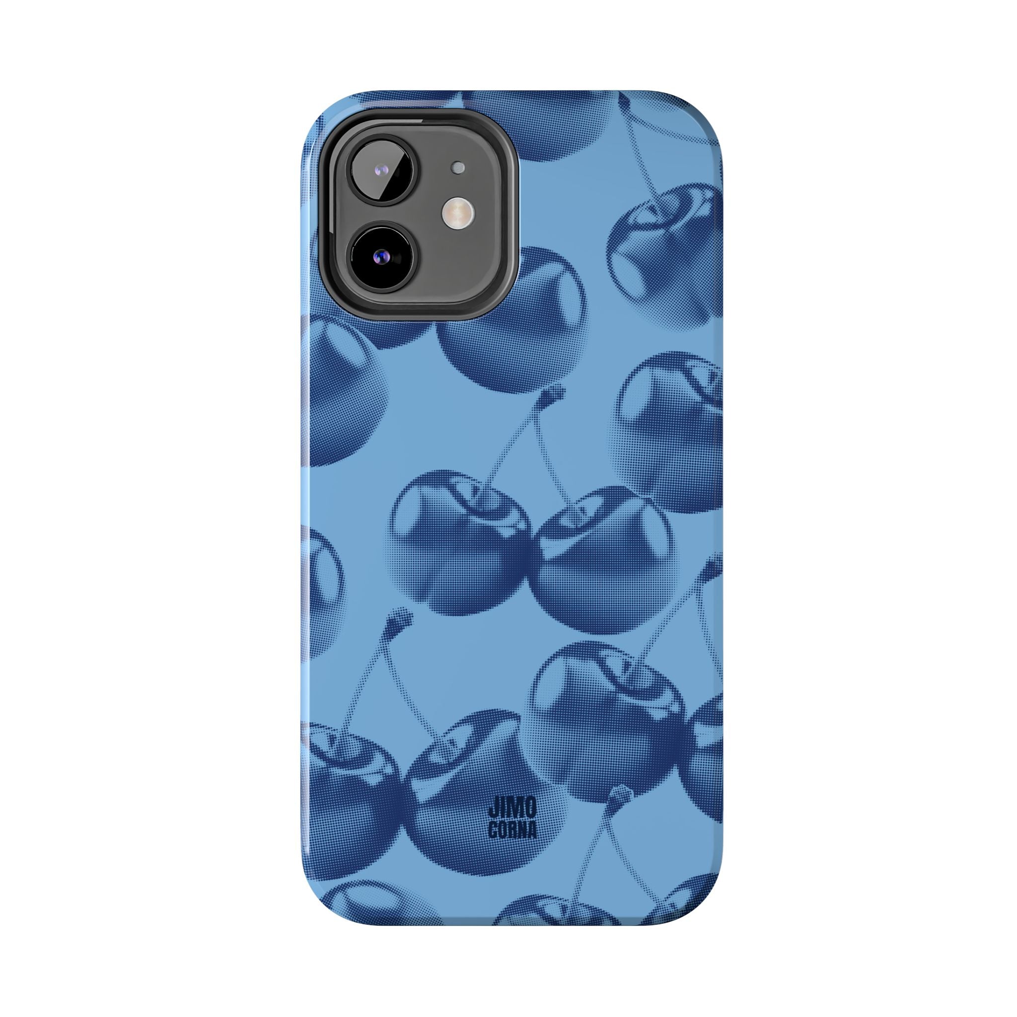 Blue Retro Cherries