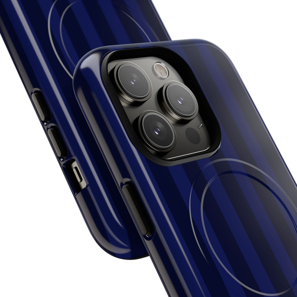 Bold Stripes MagSafe iPhone Case | Navy Blue