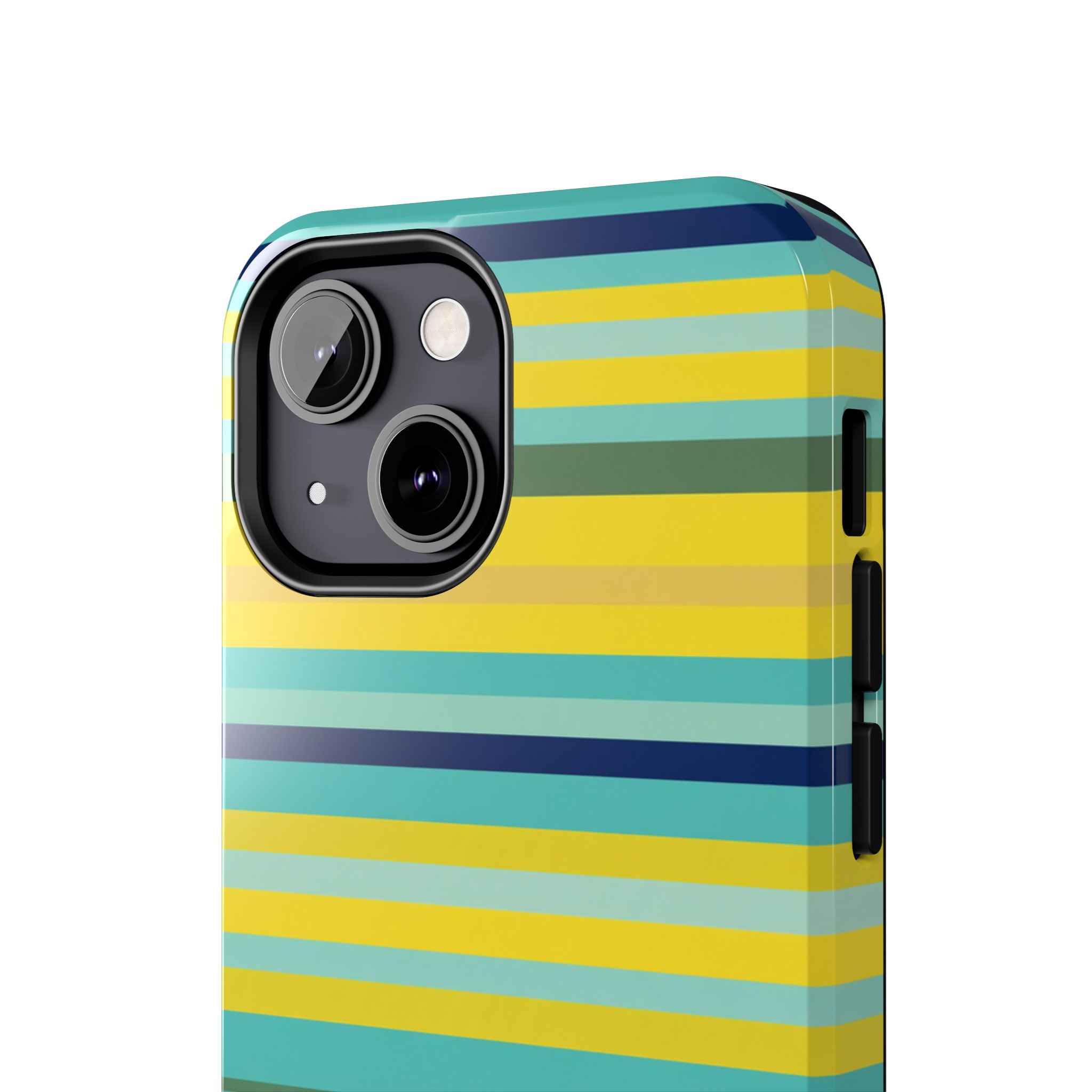 Blue Lemon Stripe iPhone Case