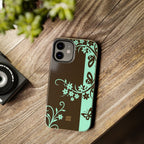 Y2K Floral iPhone Case | Brown and Mint