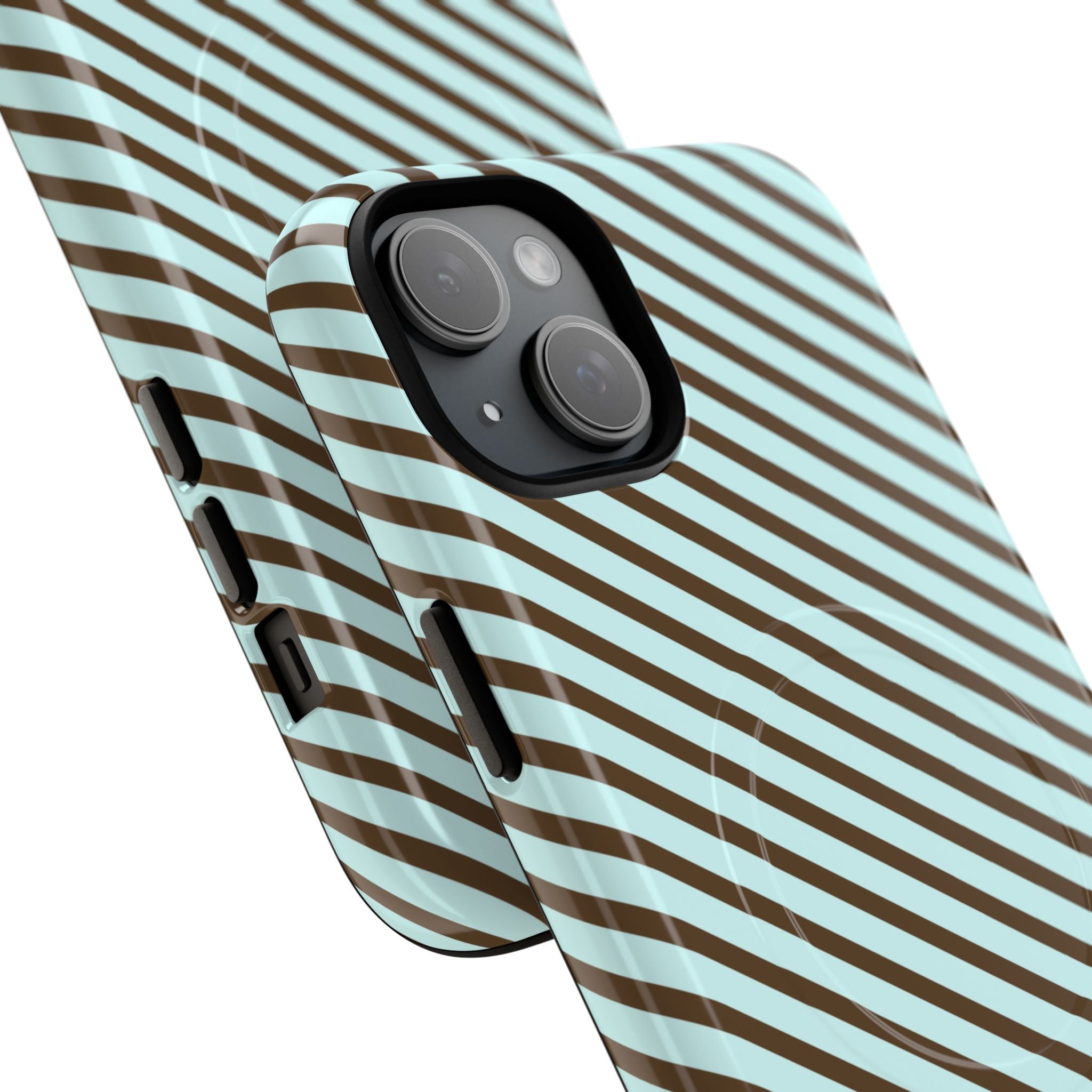 Asymmetrical Lines MagSafe iPhone Case | Blue and Brown