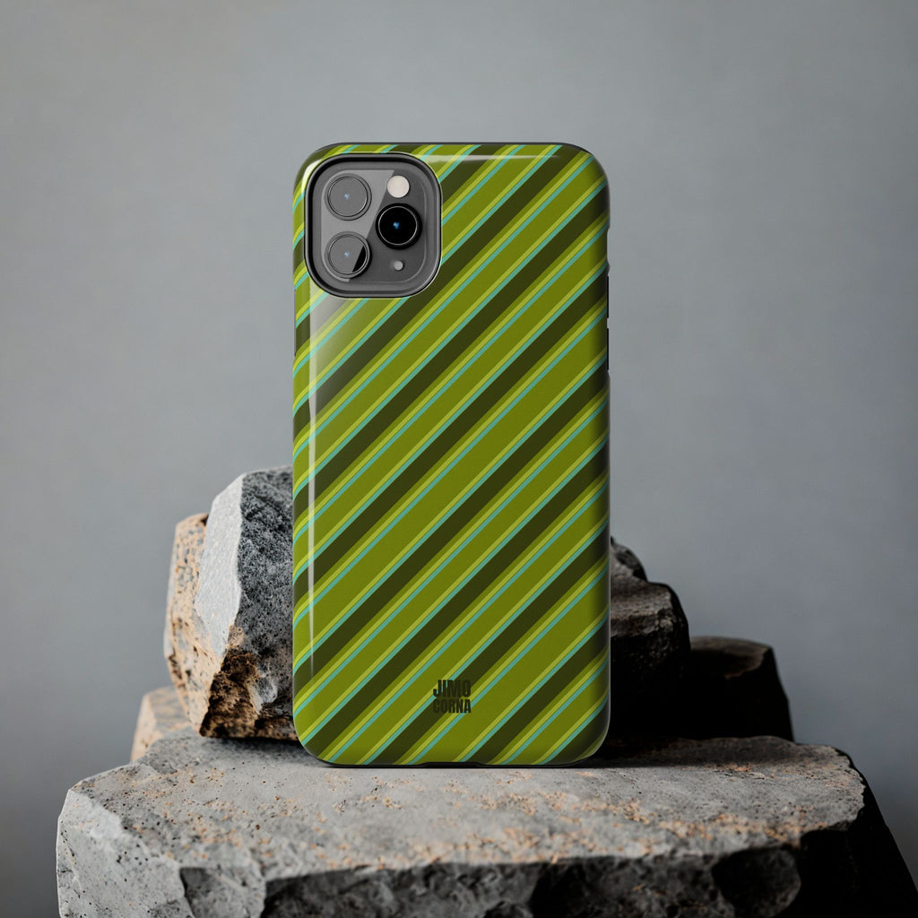 Angelina Stripes | Olive - iPhone Case