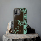 Y2K Floral iPhone Case | Brown and Mint