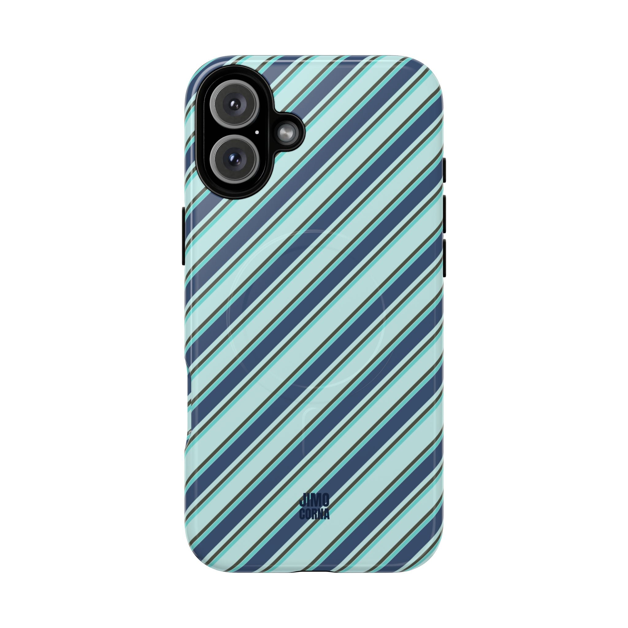 Angelina Stripes | Blue - MagSafe iPhone Case