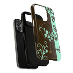 Y2K Floral MagSafe iPhone Case | Brown and Mint