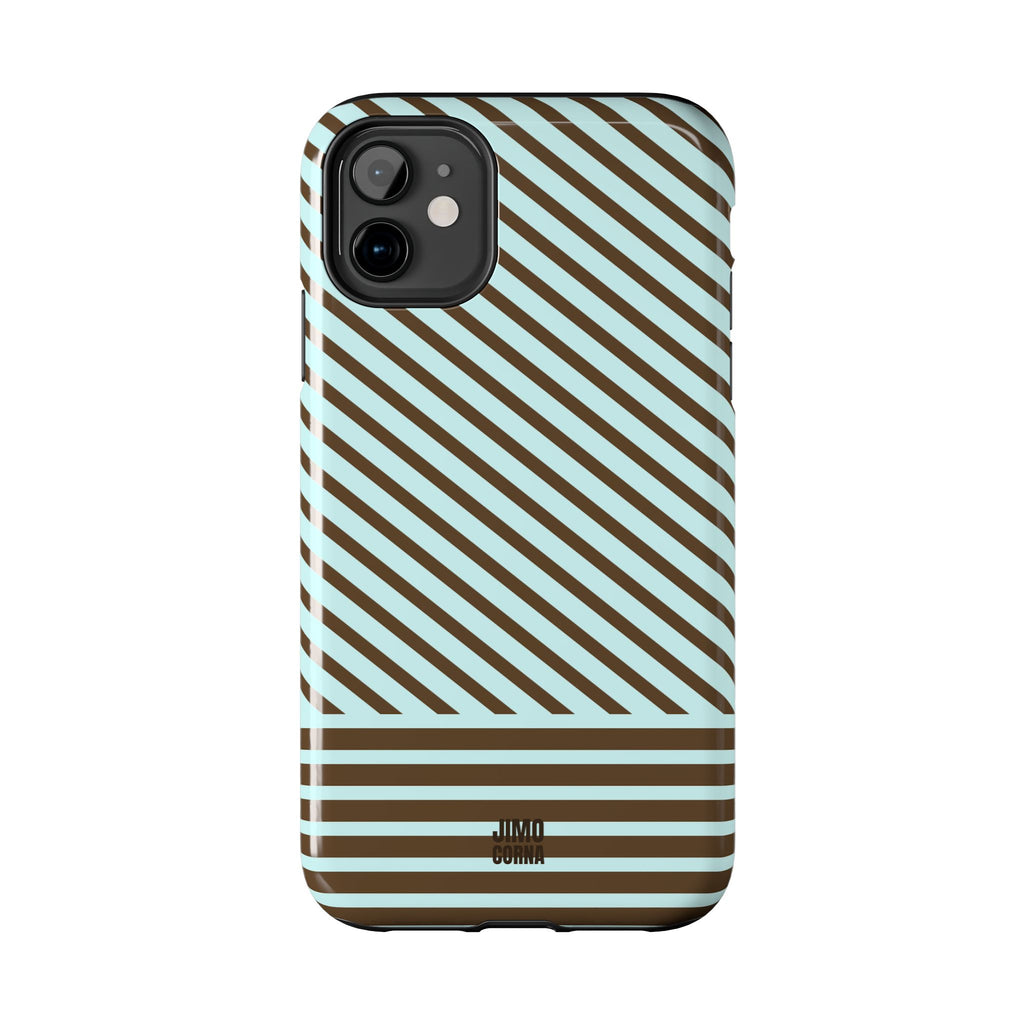Asymmetrical Lines iPhone Case | Blue and Brown