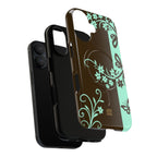 Y2K Floral MagSafe iPhone Case | Brown and Mint