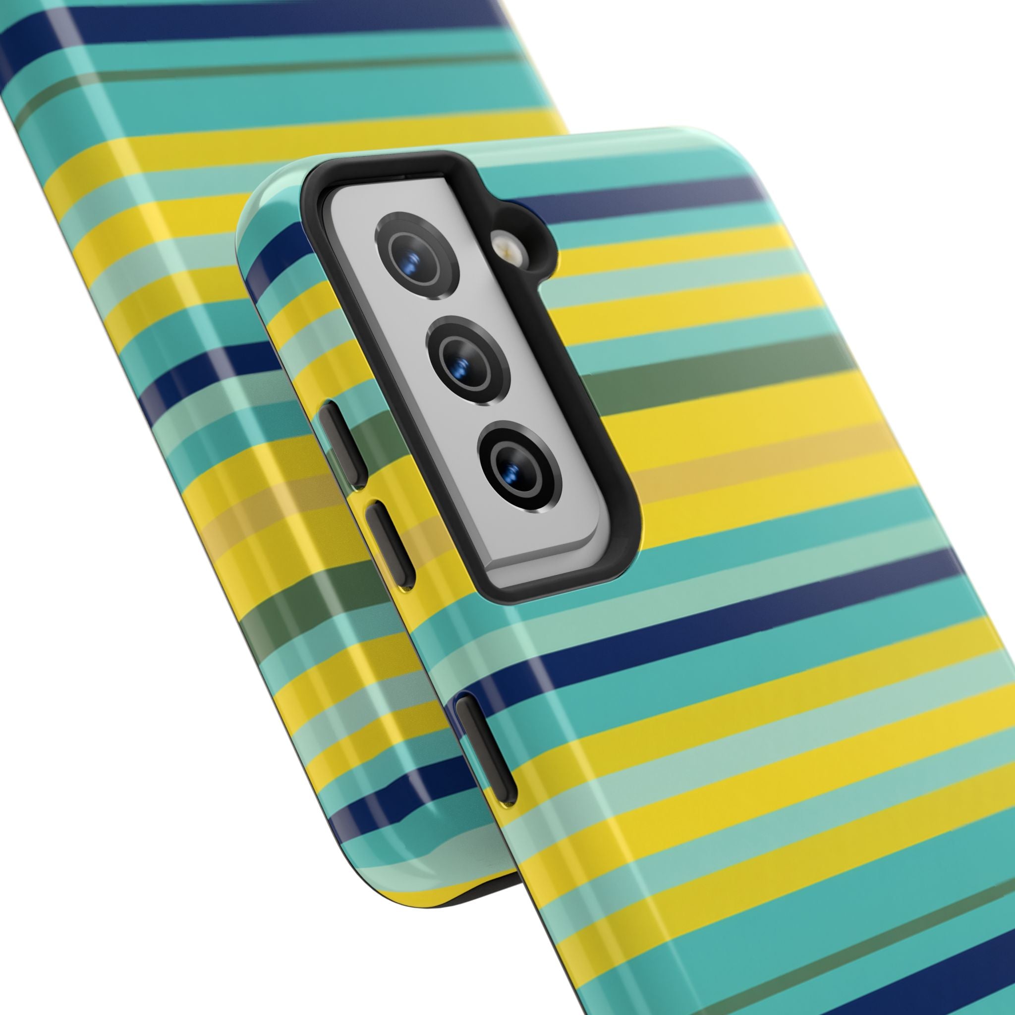 Blue Lemon Stripe Samsung Galaxy Case