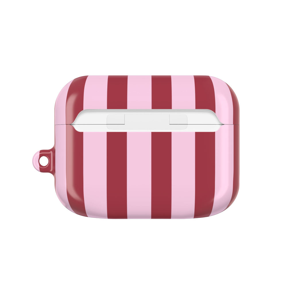 Bold Stripes AirPods Case | Pink and Red
