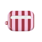 Bold Stripes AirPods Case | Pink and Red