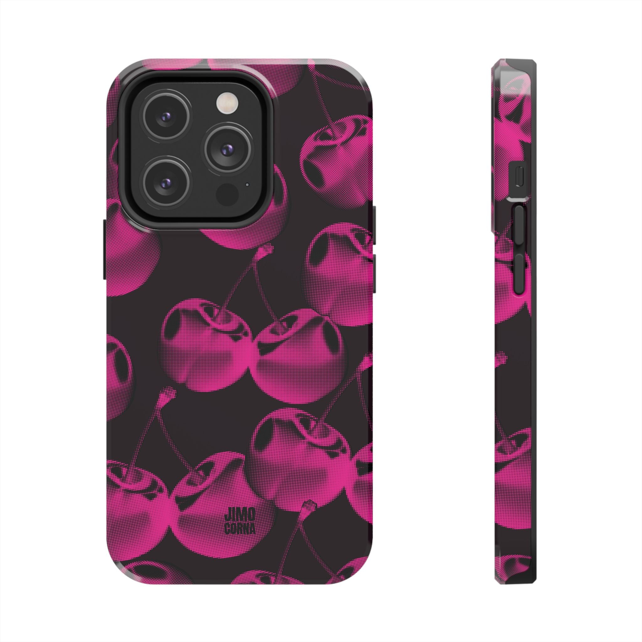 Hot Pink Retro Cherries