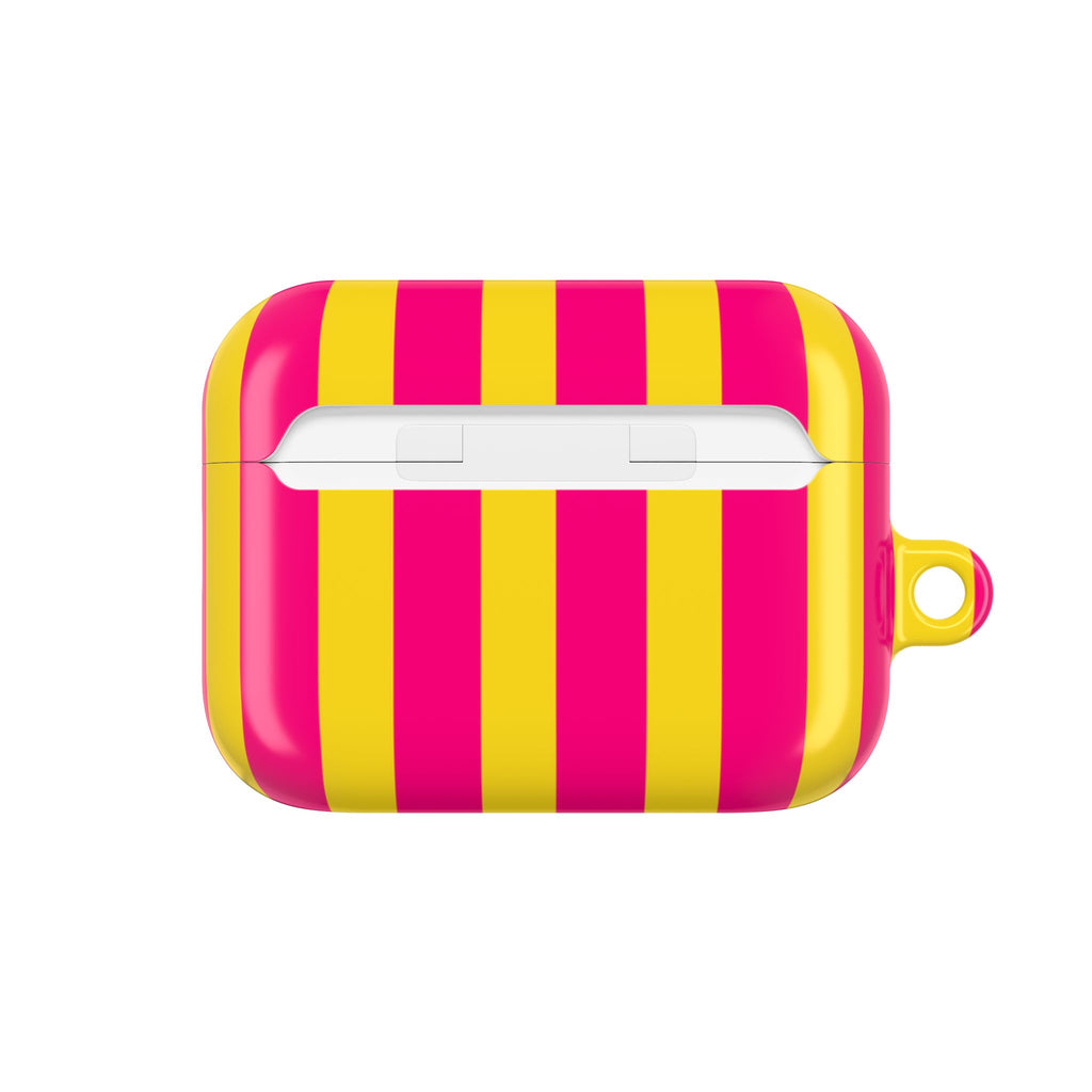 Bold Stripes AirPods Case | Pink and Yellow