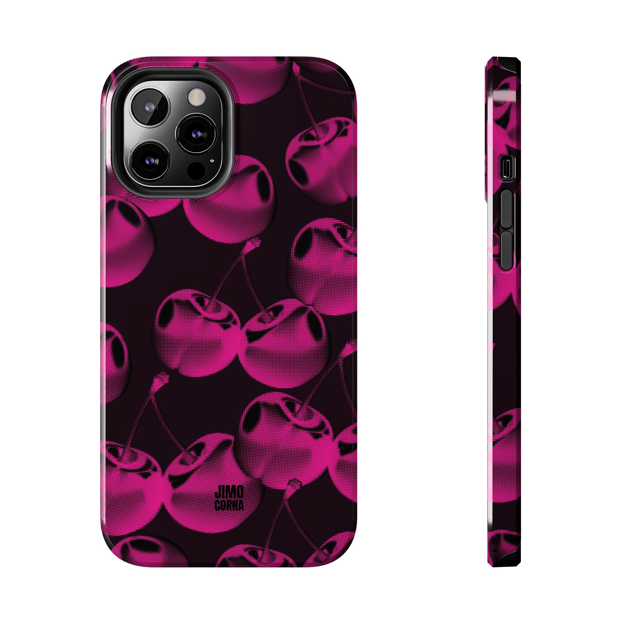 Hot Pink Retro Cherries